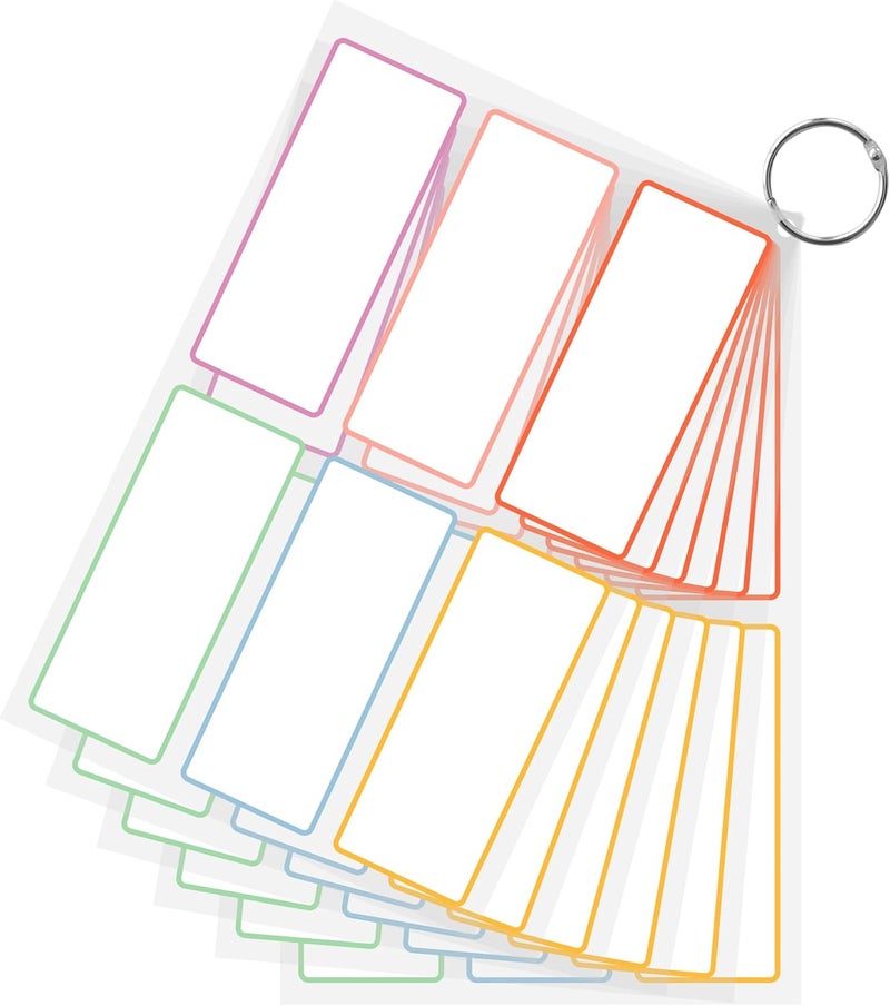 PPB Dry Erase Labels Sticky Notes for Organizing, Reusable Waterproof Removable Stickers for Storage Bins, Freezer, Kitchens, Classroom, Office, All Purpose Use (1.5”x 3.5”, Multicolor, 36 Dots) - Image 1